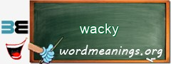 WordMeaning blackboard for wacky